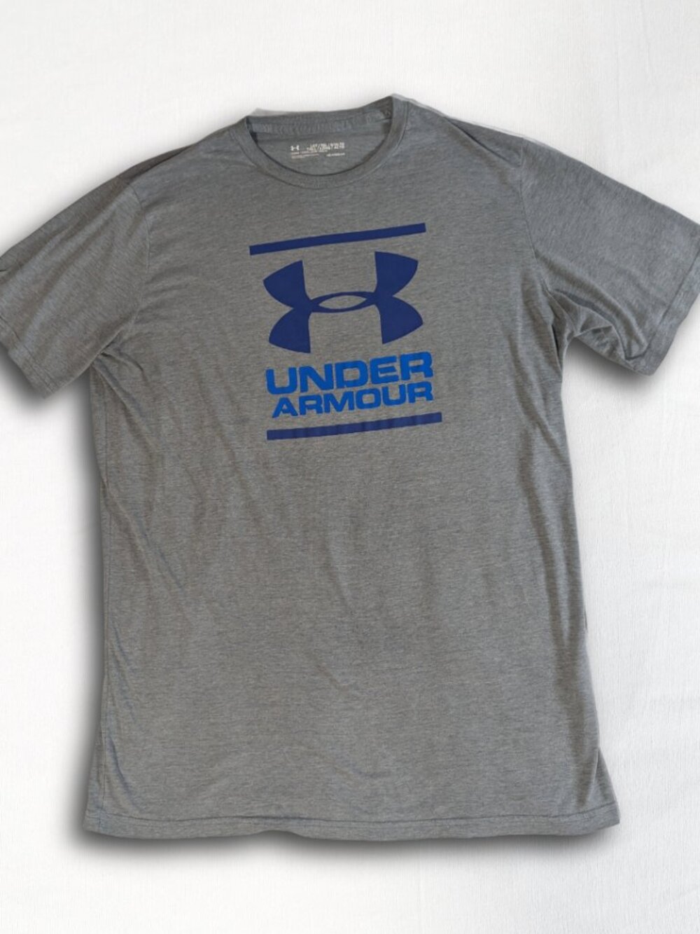 Under Armour GL Foundation Tee Mens Large Tall LGT Gray Blue Loose HeatGear